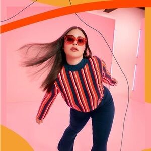 Victor Glemaud for Target Retro Striped Mock Neck Sweater